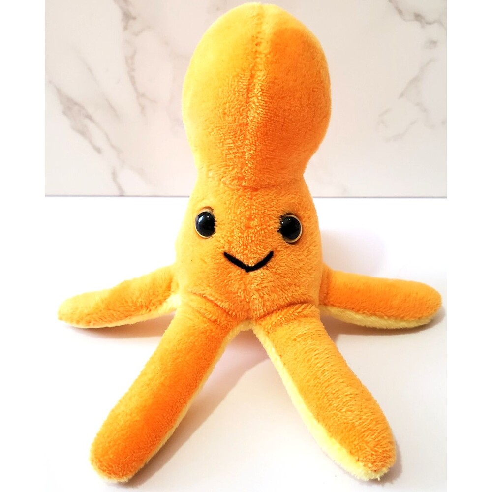 Fun Stuff Mini Octopus Plush Stuffed Squid Orange Yellow 5" Smooth Velvety Small